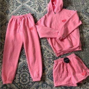 White fox Melon Sweatpants , hoodie and Shorts Set XS ladies